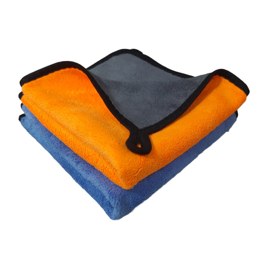 2 pcs microfiber car cleaning cloth of 600 gsm dual color