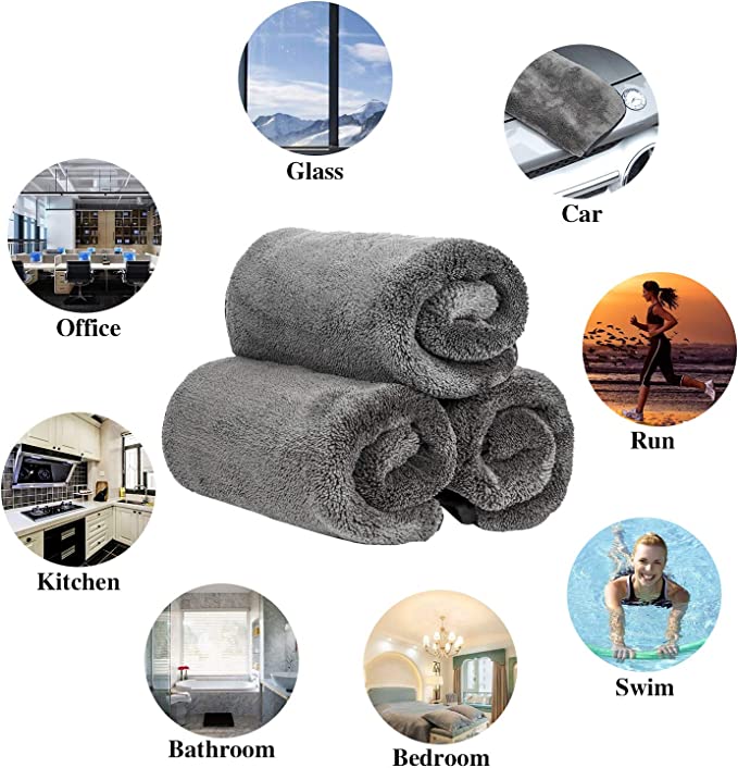 5 pcs microfiber cleaning cloths 600 gsm - 40cmx30cm -dual sided