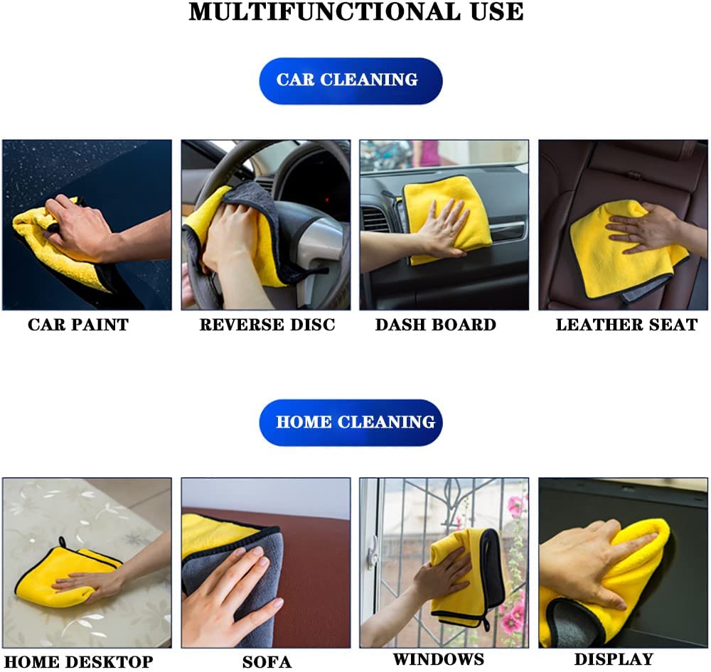 5 pcs microfiber cleaning cloths 600 gsm - 40cmx30cm -dual sided