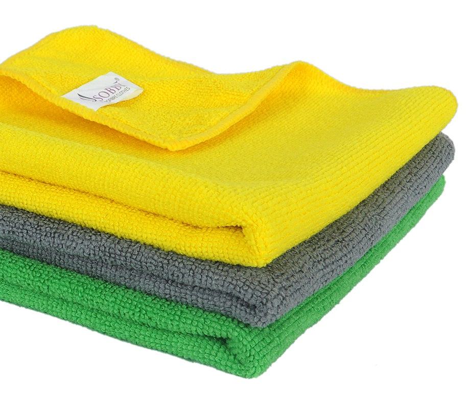All purpose Microfibre cleaning cloths for Home, Kitchen, Cars & bike -40cm x 40cm- 3 Pcs