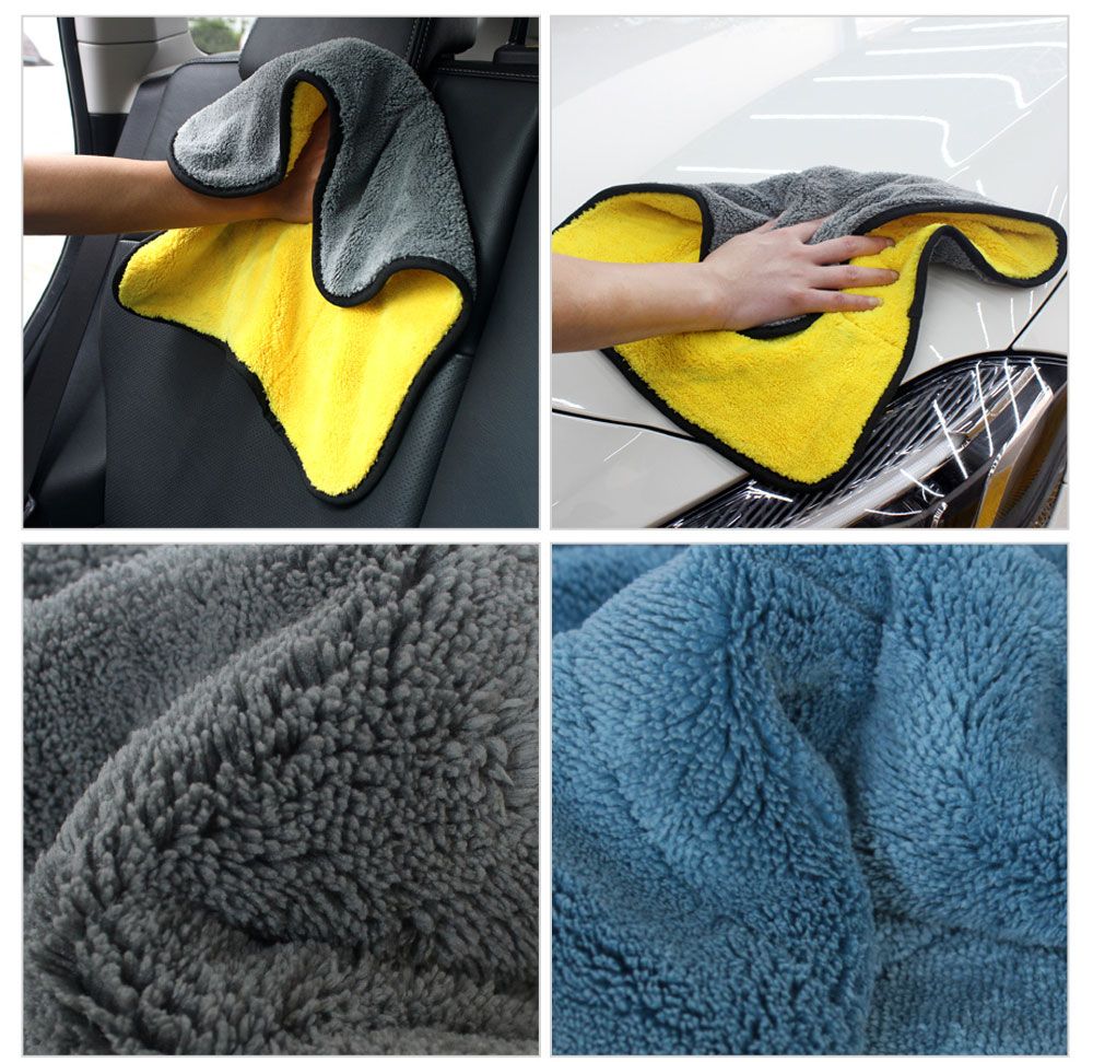 800 GSM Dual sided coral fleece thick & plush microfiber towel -1 pc