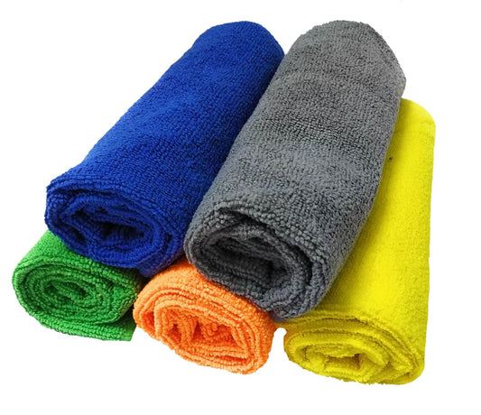 Multi purpose Microfiber cleaning cloths for Home, Kitchen, Cars & bike - 40cm x 40cm - 5 Pcs