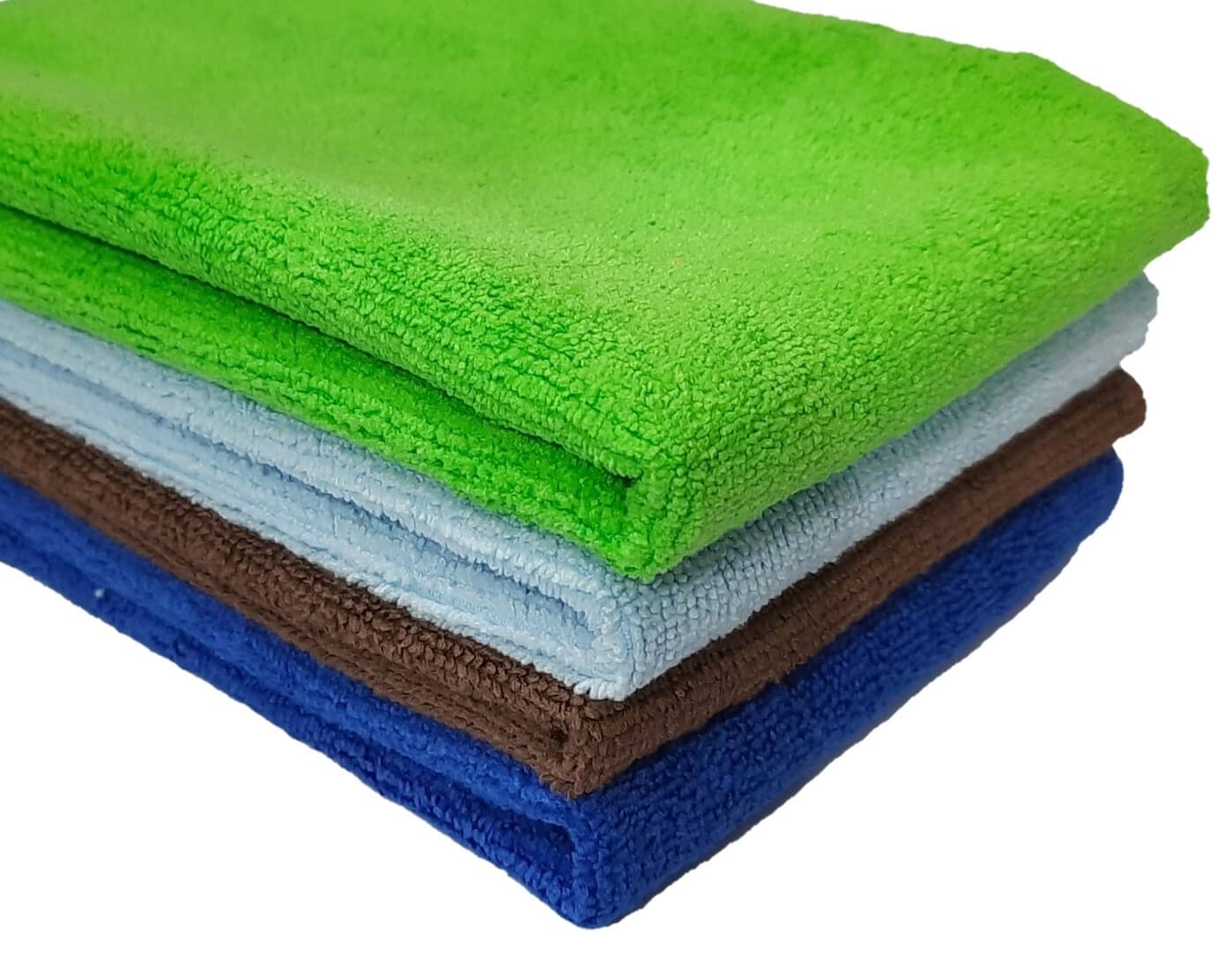 Multi purpose Microfiber cleaning cloths for Home, Kitchen, Cars & bike - 40cm x 40cm - 4 Pcs
