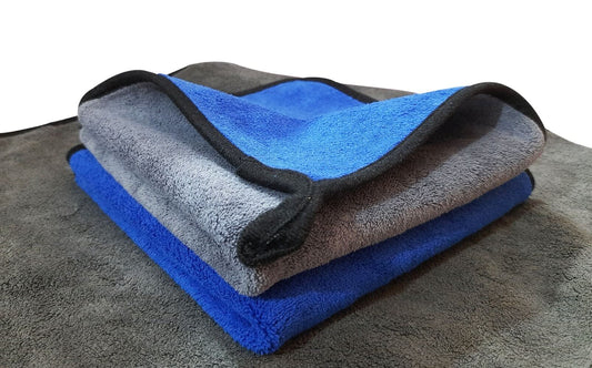 800 GSM Dual sided coral fleece thick & plush microfiber towel -40cm x 40cm 2 Pcs