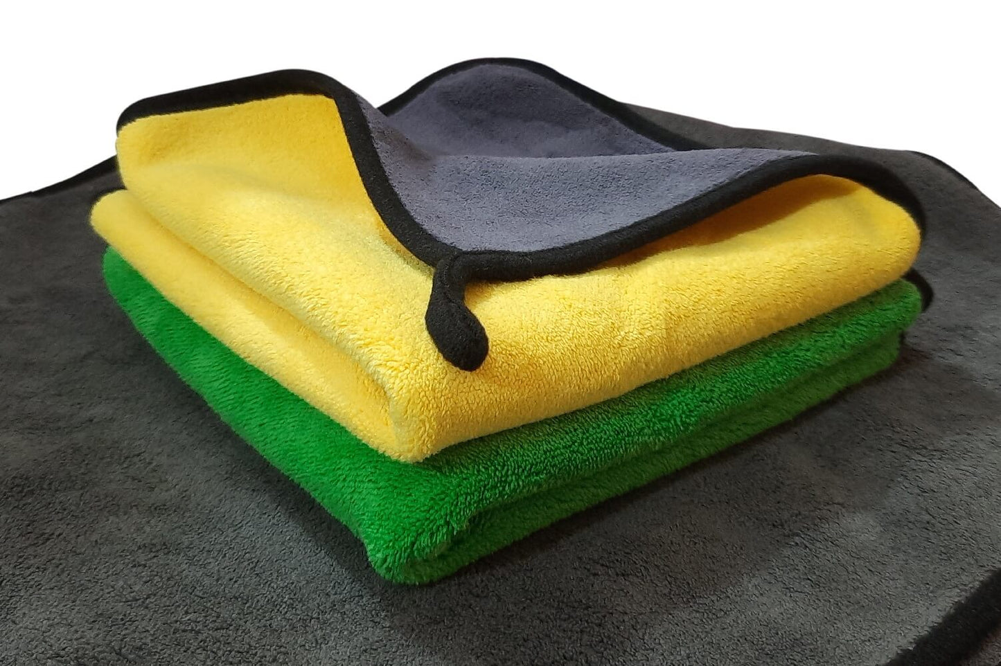 600 GSM Dual sided coral fleece thick & plush microfiber towel -40cm x 40cm- 2 Pcs- Multicolor