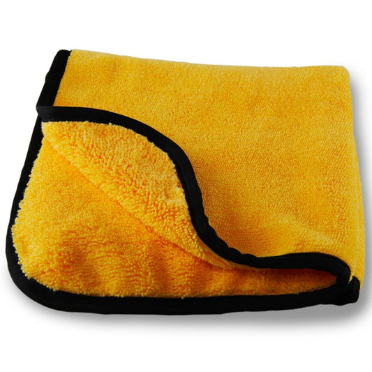 420 GSM Microfiber Cleaning Cloth for Car Care (Yellow, 45 cm x 45 cm, Pack of 2)
