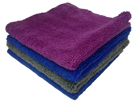 Edgeless Microfiber Detailing and Polishing Cloth (40 cm x 40 cm, 400 gsm, Pack of 4, Multicolor)