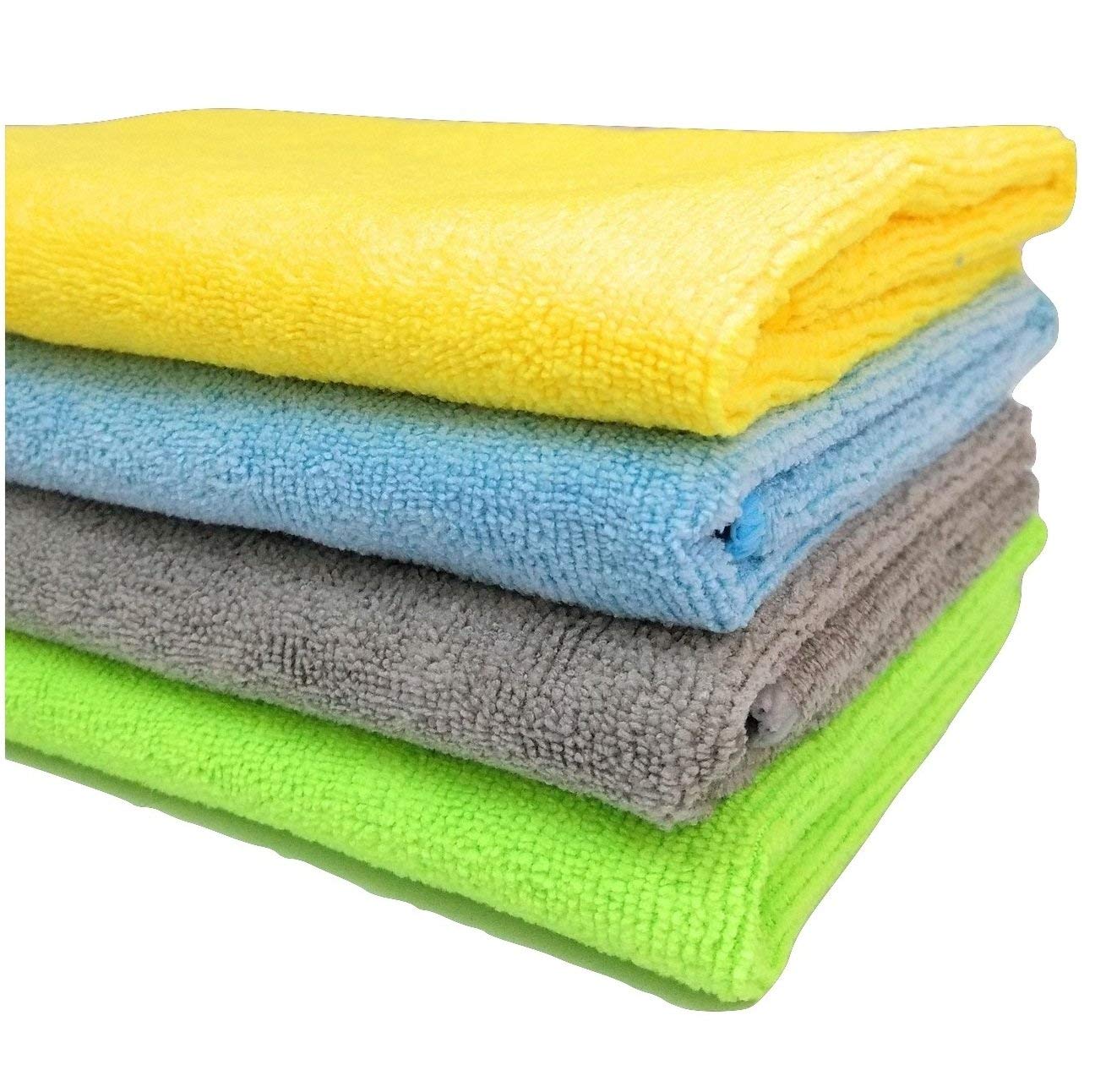Multi purpose Microfiber cleaning cloths for Home, Kitchen, Cars & bike - 40cm x 40cm - 4 Pcs