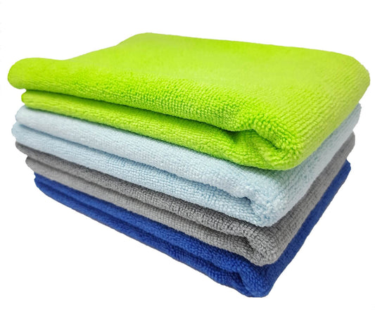 Multi purpose Microfiber cleaning cloths for Home, Kitchen, Cars & bike - 40cm x 40cm - 4 Pcs