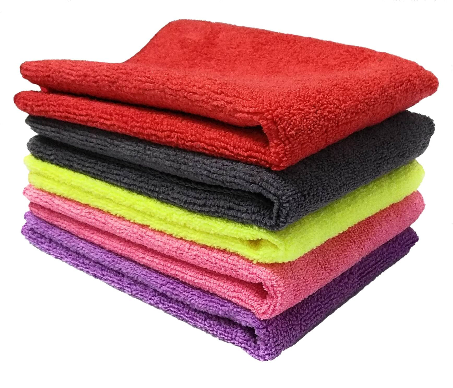 Multi purpose Microfiber cleaning cloths for Home, Kitchen, Cars & bike - 40cm x 40cm - 5 Pcs