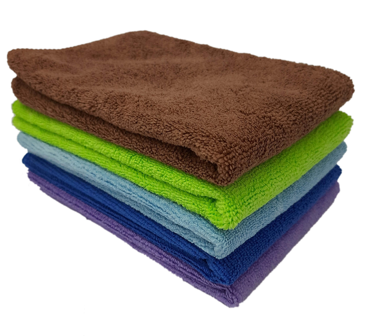 Multi purpose Microfiber cleaning cloths for Home, Kitchen, Cars & bike - 40cm x 40cm - 5 Pcs