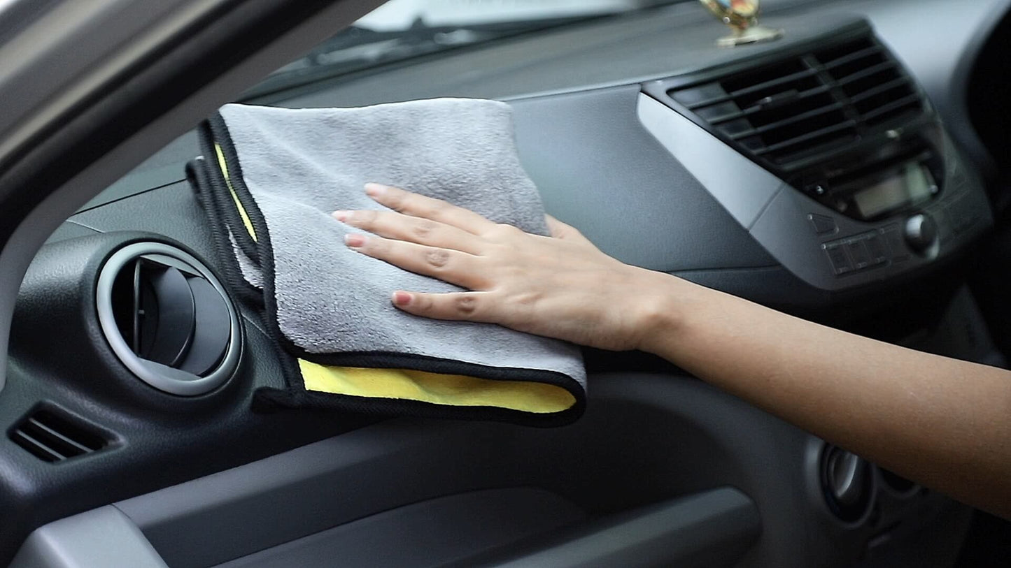 800 GSM Dual Sided Microfiber Towel and Chenille Car wash Mitt Glove 2 in 1 Combo for Car Cleaning and detailing