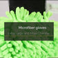 Microfiber Wash and Dust Chenille Mitt Cleaning Gloves (2 PCS Single Sided, Extra Large, Green color)