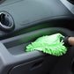 Microfiber Wash and Dust Chenille Mitt Cleaning Gloves (2 PCS Single Sided, Extra Large, Green color)